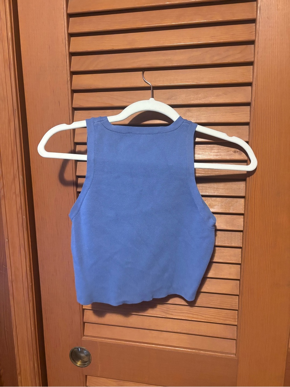 Zara Blue Ribbed Tank Top - Picture 2 of 2